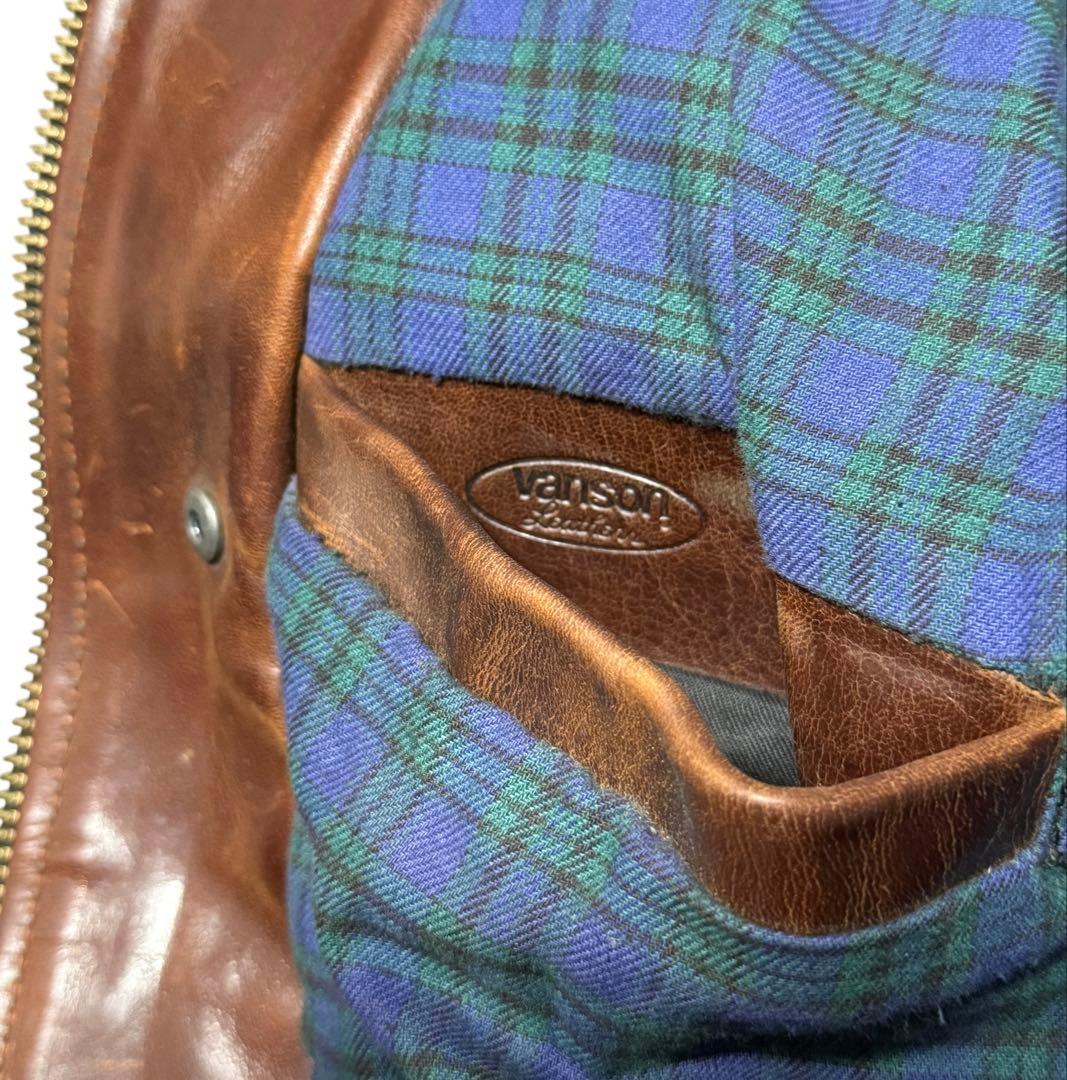 VANSON Leather ENF OCTAGON ライダースジャケット