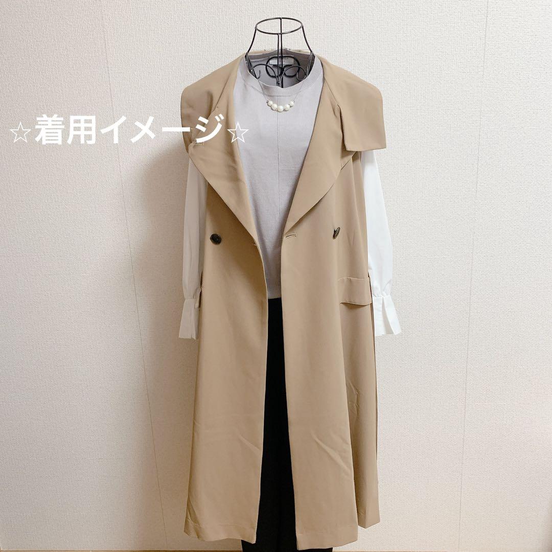 新品　ヤマダヤ　アーガ　Aga トレンチコート風　ロング　ジレ　キャメル