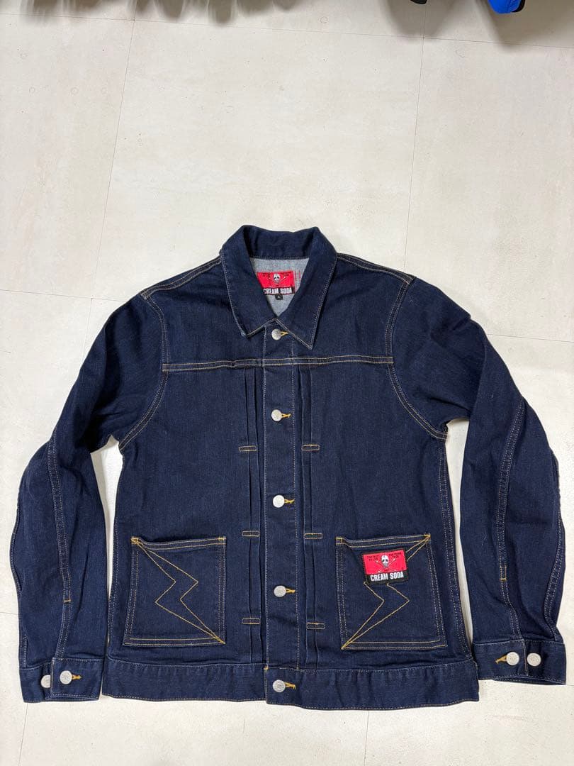 ■美品★Lサイズ★クリームソーダ ストレッチデニム ジャケット