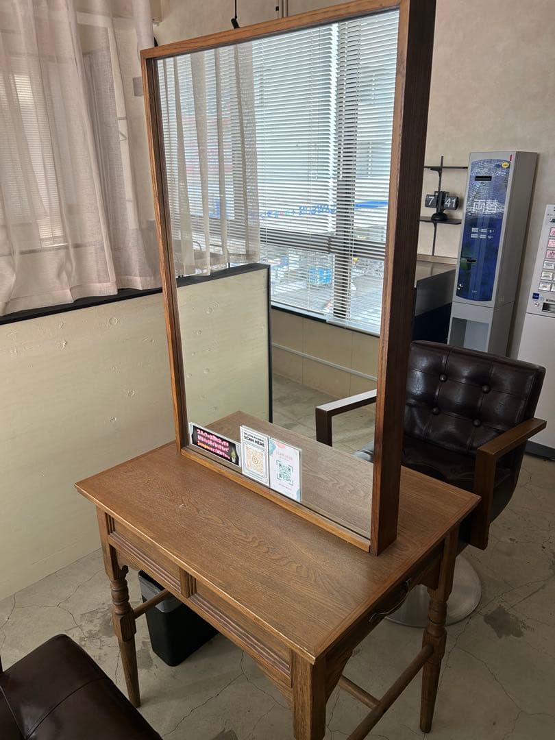 【中古】セット面 美容室 美容師 ドレッサー 両面鏡
