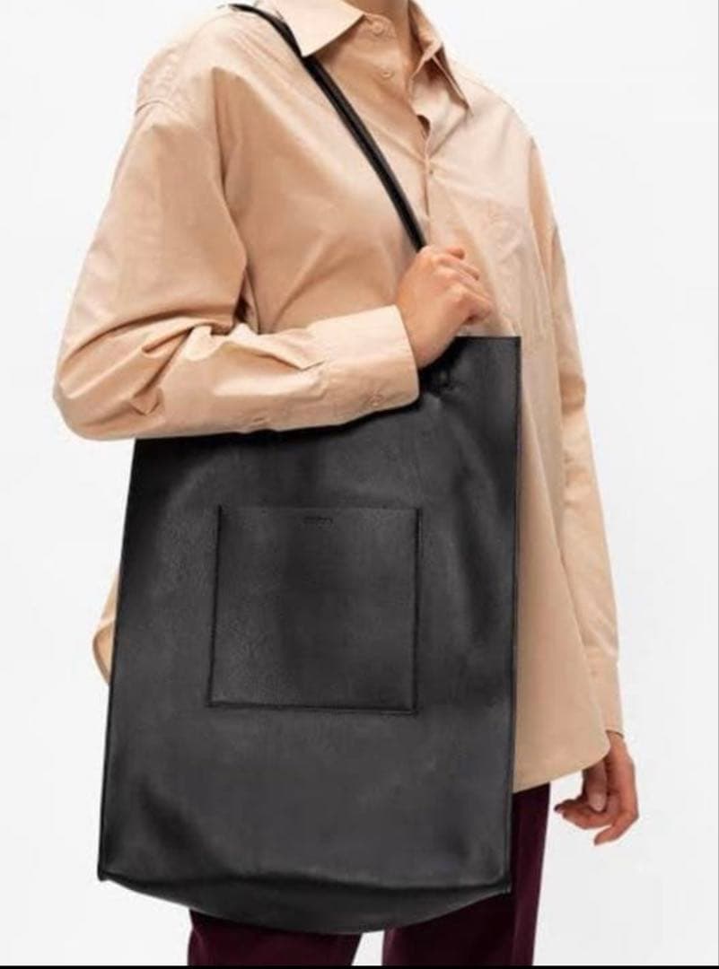 JIL SANDER レザートート ブラック 大容量 A4/PC可 定価19万
