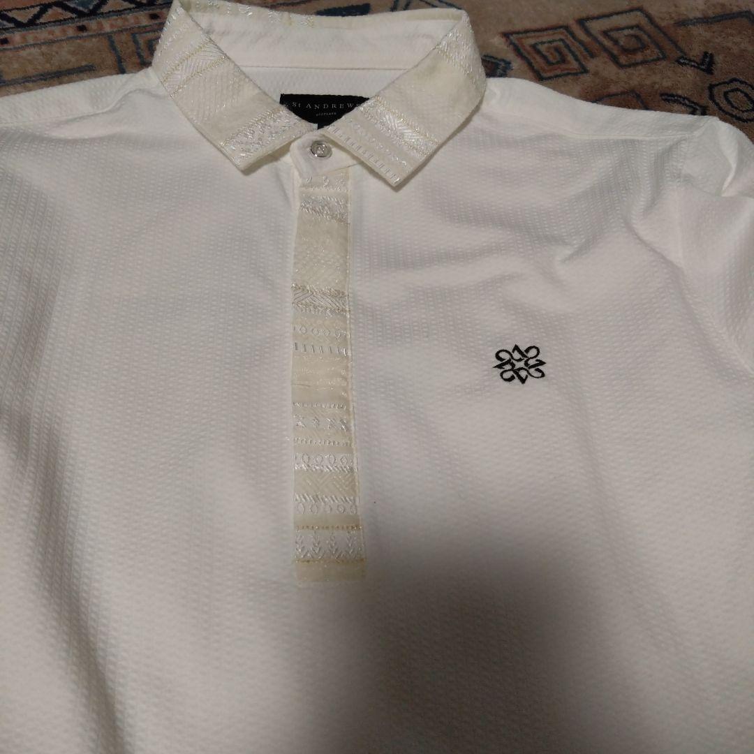 St ANDREWS セントアンドリュース 長袖ポロシャツ メンズ 白