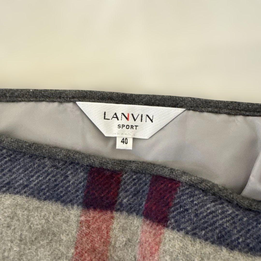 LANVIN スポーツ チェック柄スカート 40