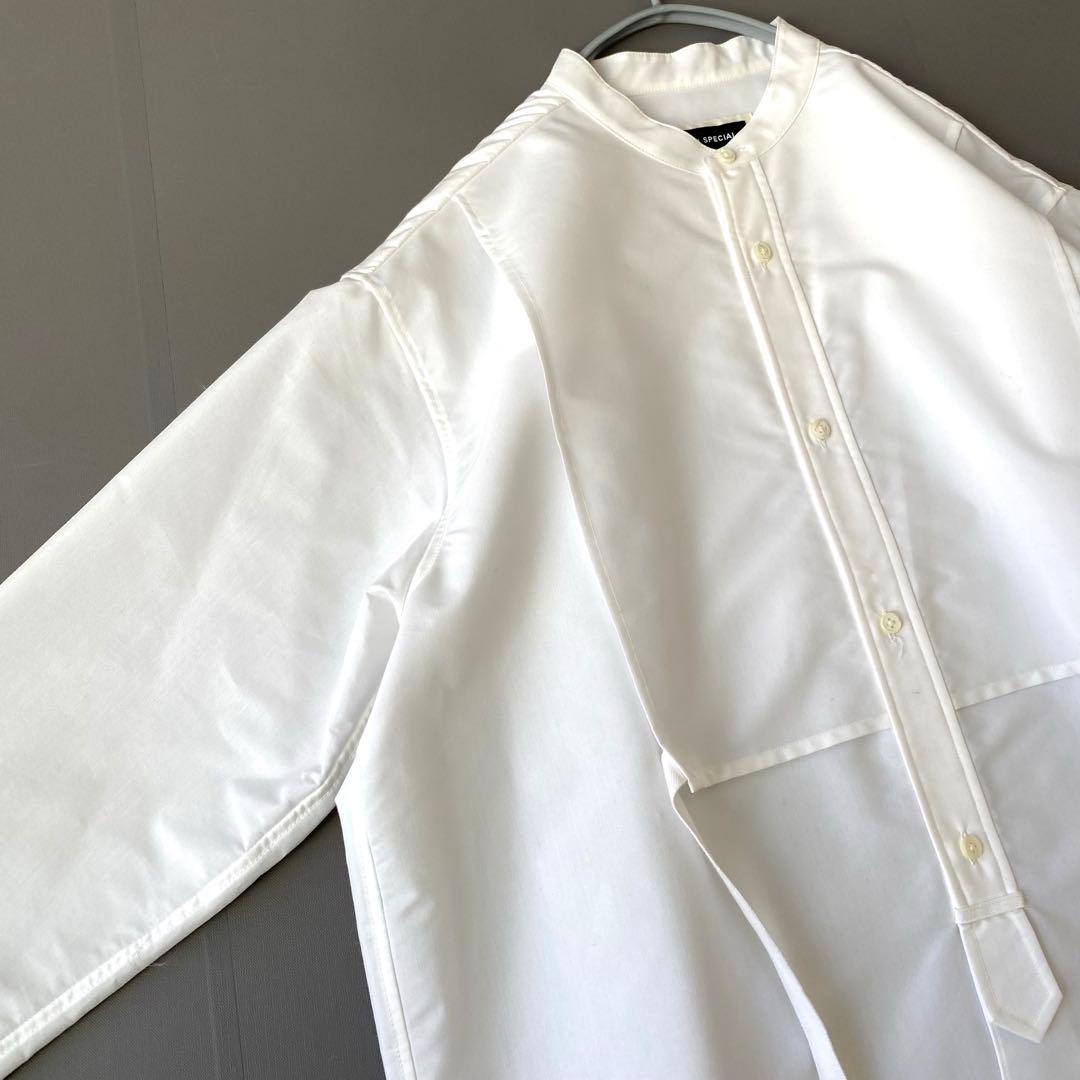 美品✨メゾンスペシャル　定価1.6万円　スタンドカラー　ロングシャツ　ブラウス