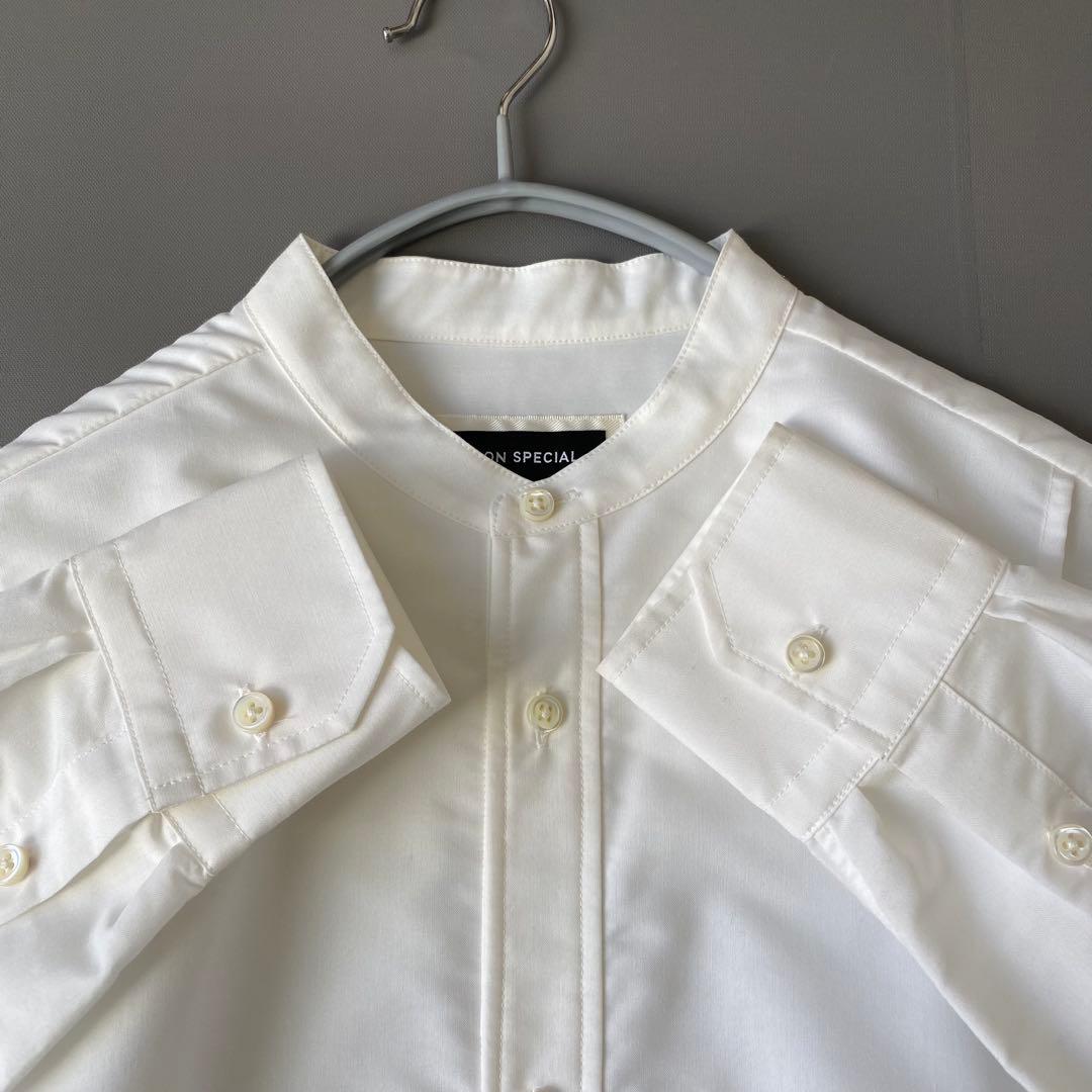 美品✨メゾンスペシャル　定価1.6万円　スタンドカラー　ロングシャツ　ブラウス