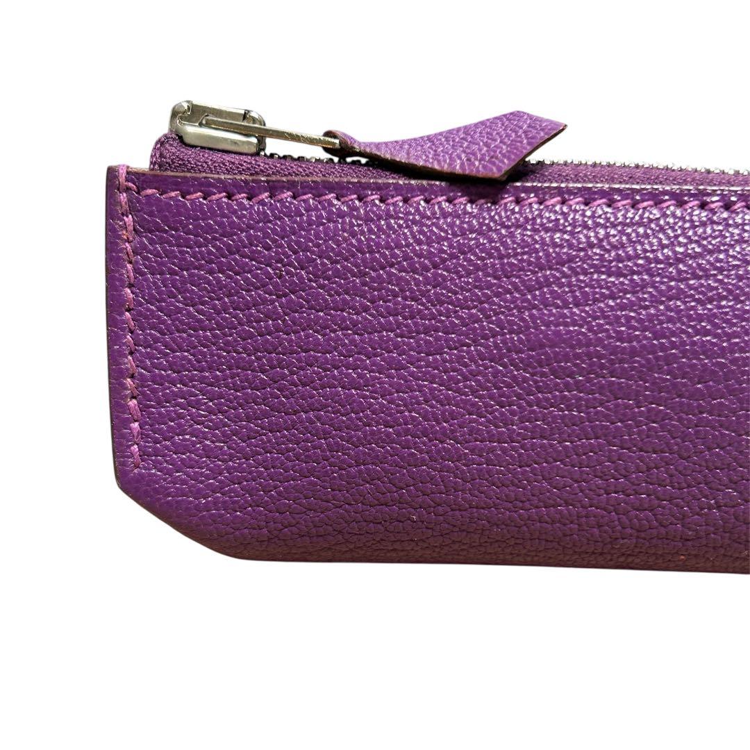 エルメス HERMES ピッコロ 筆箱 ペンケース パープル 刻印