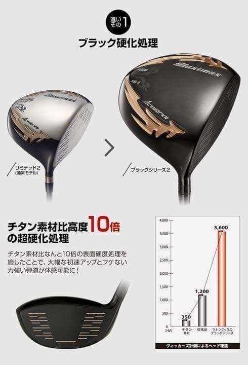 ◆高反発加工済み! マキシマックス ブラック2 極軽量32g三菱プラチナ飛匠!