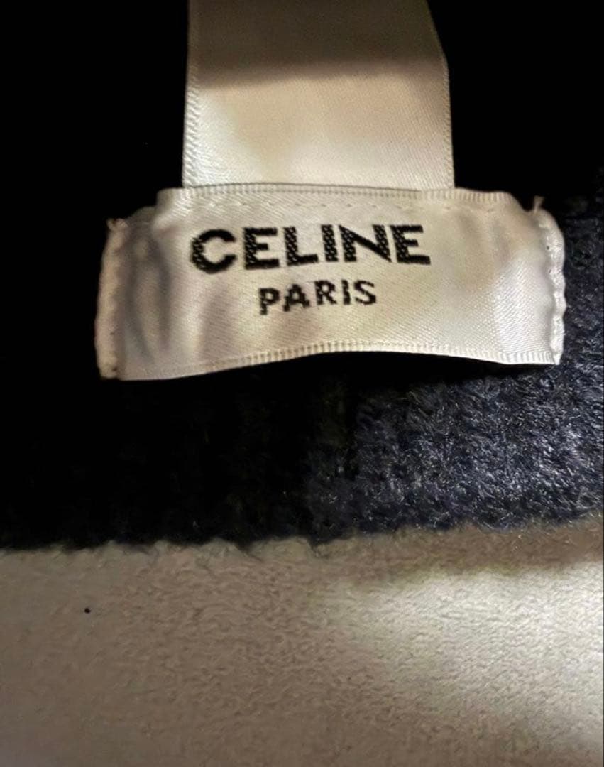 【極美品】CELINE セリーヌ レターロゴ　ニット帽 / ブラック