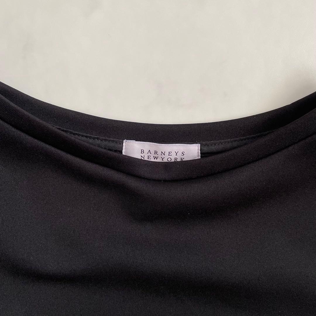 BARNEYS NEWYORK プリーツ　ロングワンピース　黒　フリーサイズ
