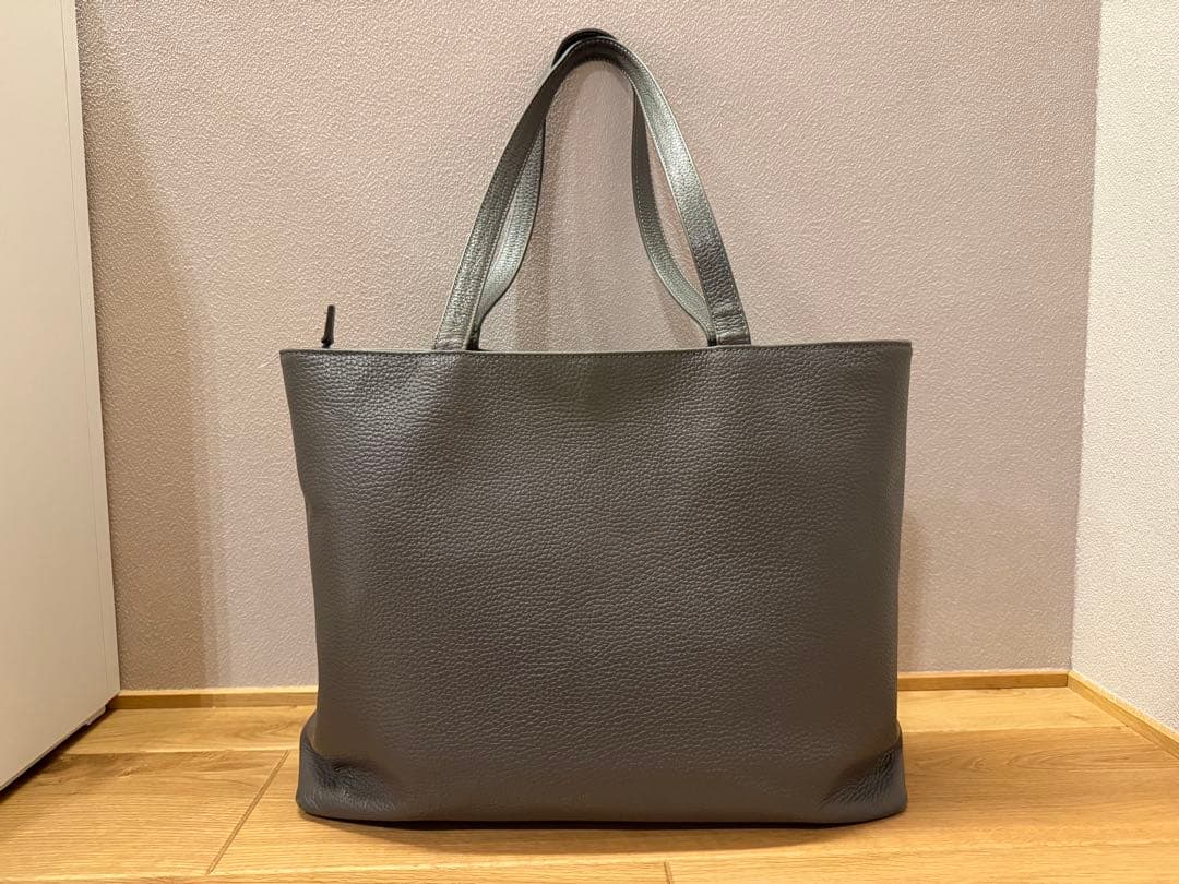 HushTug ハッシュタグ レザートートバック ダークグレー