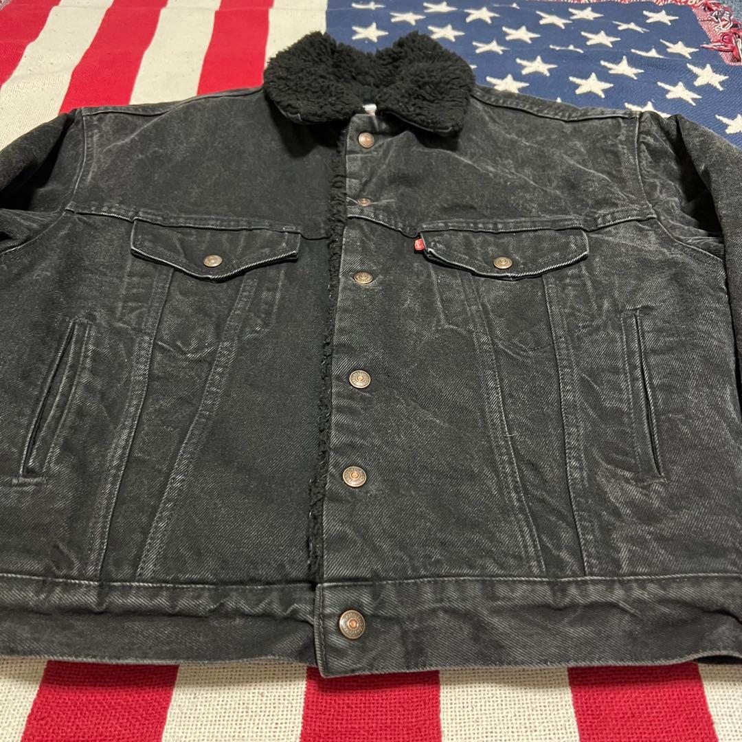 USA製Levi's 90s サルファブラックボアジャケット シェルパ