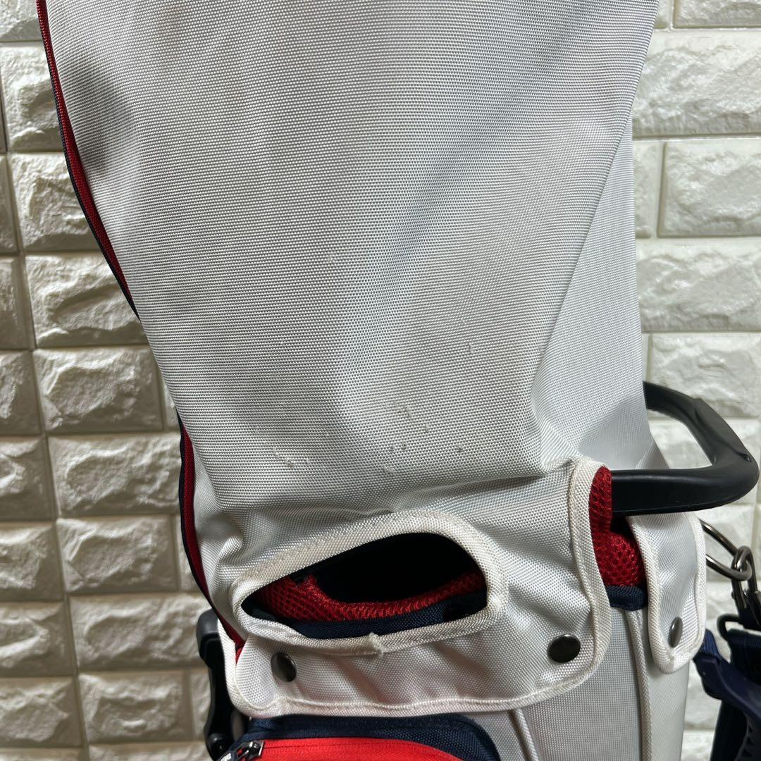 BEAMS GOLF スタンドキャディバッグ 白×赤×青