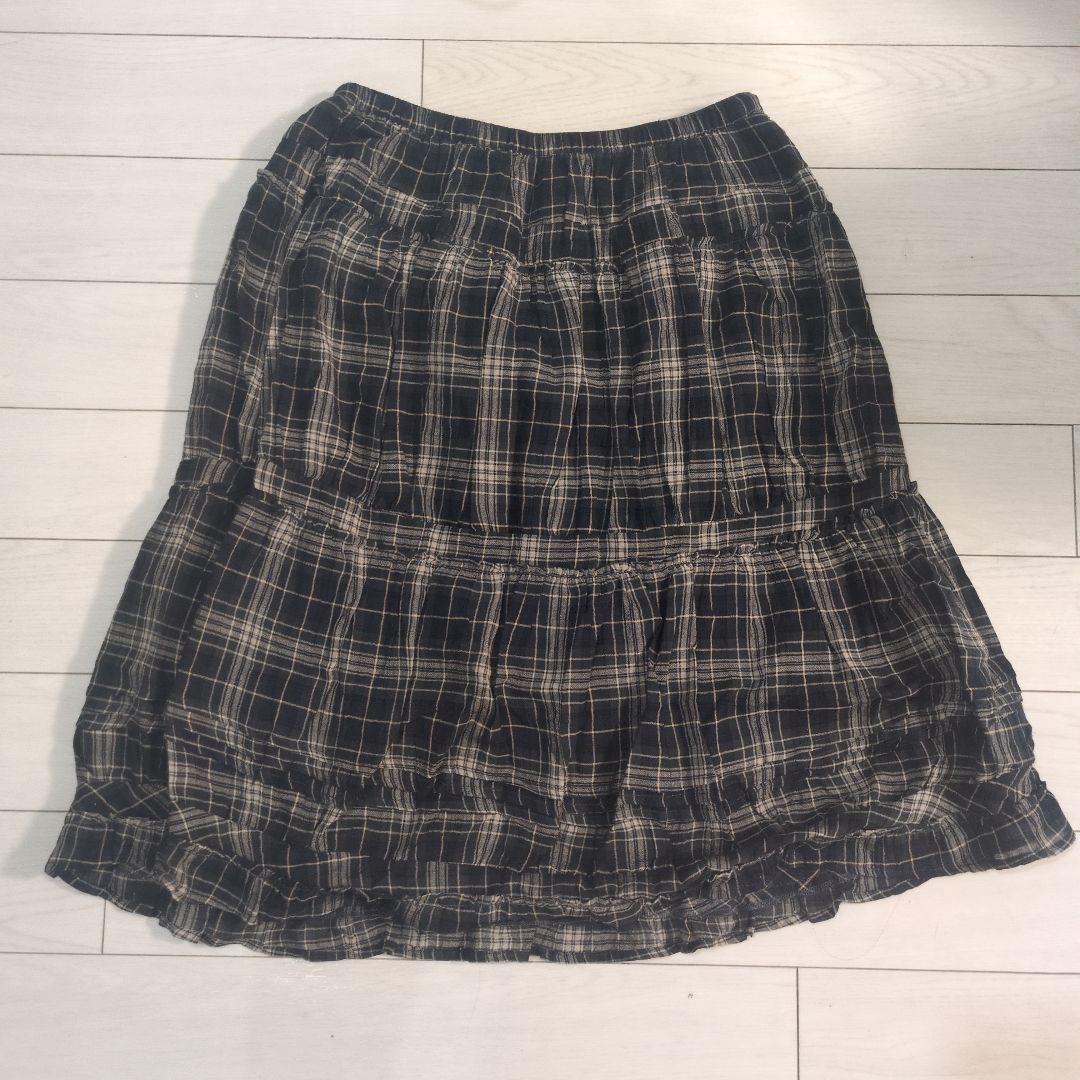 COYSEIO 　SHIRRING CHECK SET UP　ブラウス　スカート