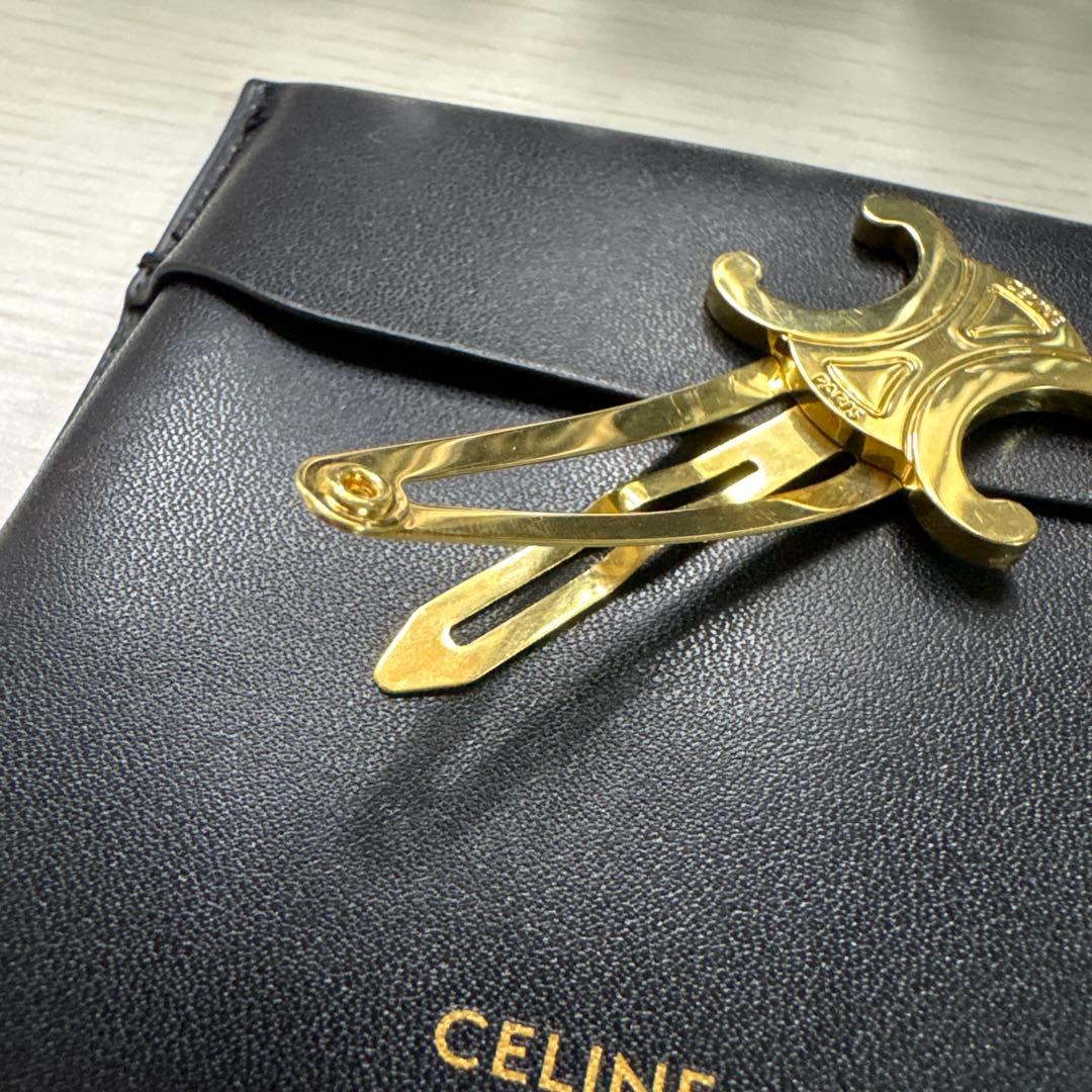 CELINE トリオンフ ヘアクリップ ヘアピン ゴールド 1つ