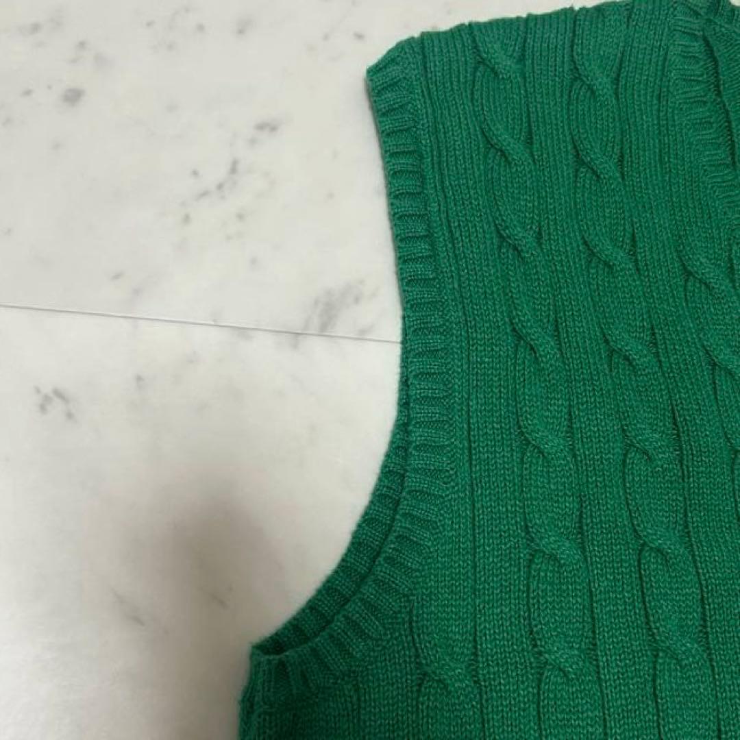 美品 ポロラルフローレン ケーブル編み ベスト 現行タグ QRコード XL