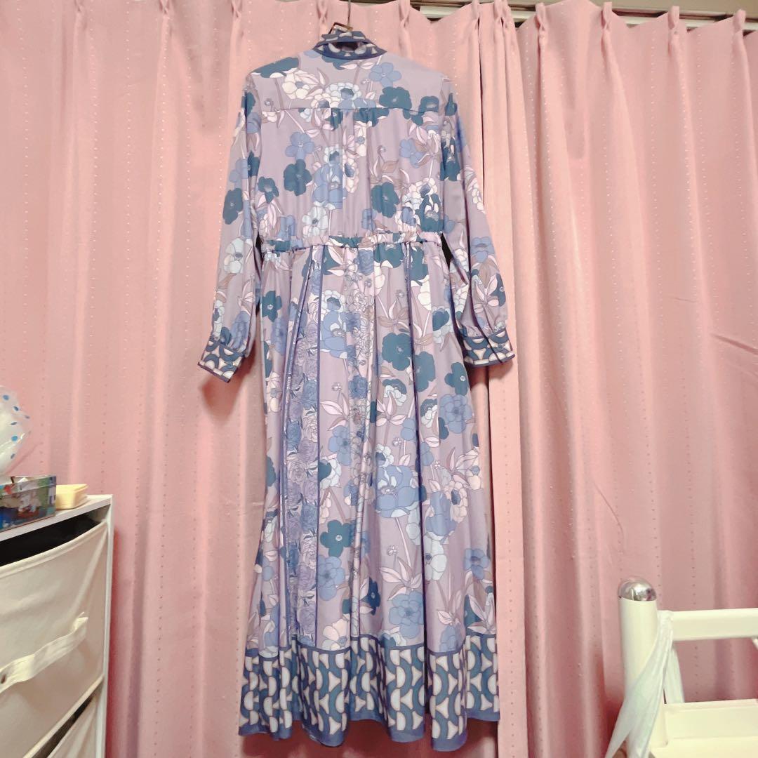【極美品】グレースコンチネンタル フラワープリントタックワンピース/36