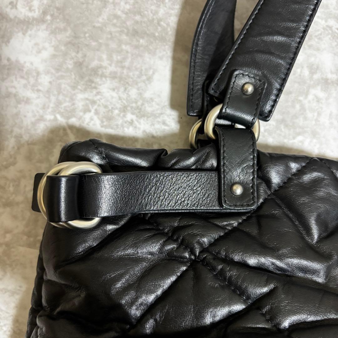 H316 MONCLER キルティング　トートバッグ　ダウン　ブラック　男女兼用