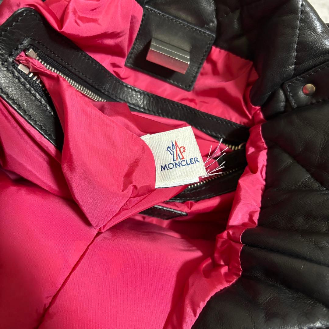 H316 MONCLER キルティング　トートバッグ　ダウン　ブラック　男女兼用