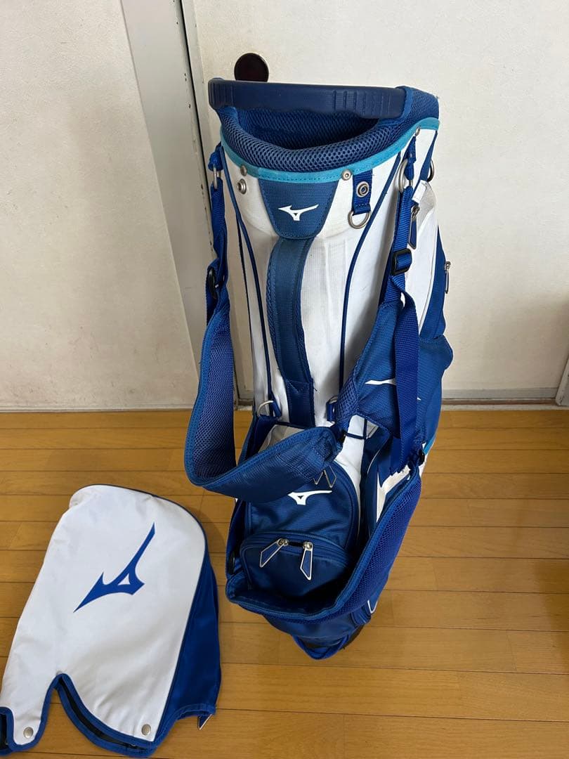 中古訳あり格安　Mizuno スタンド式キャディバッグ ヘッドカバー付き