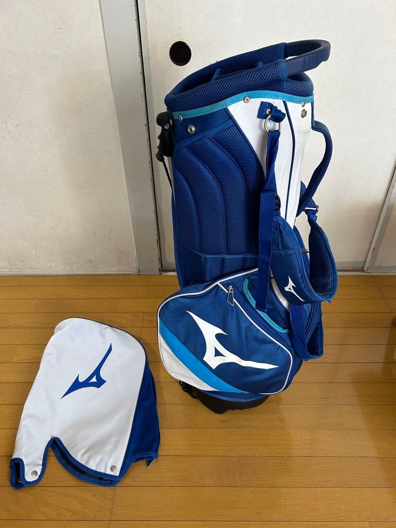 中古訳あり格安　Mizuno スタンド式キャディバッグ ヘッドカバー付き