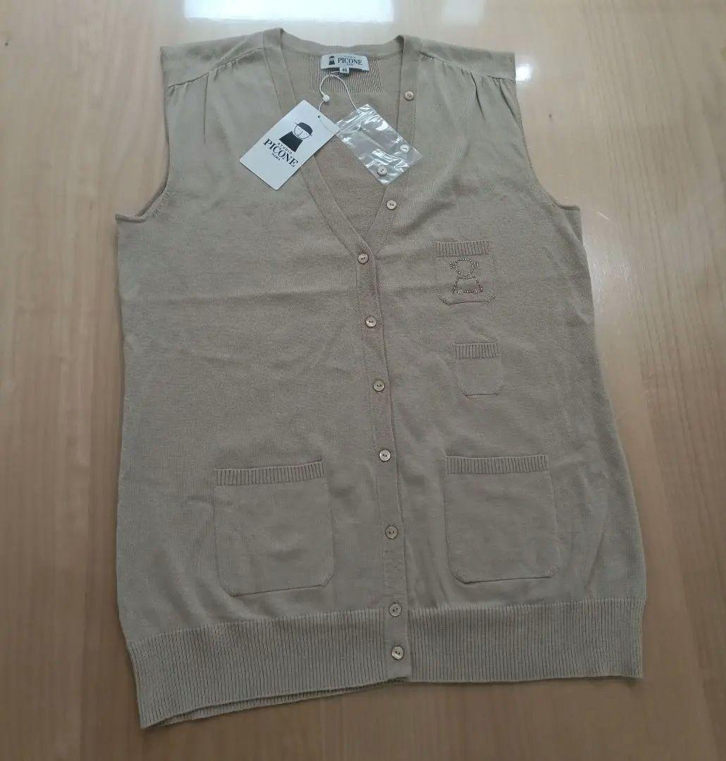新品　ピッコーネ　PICONE　薄手　コットンベスト　ベージュ