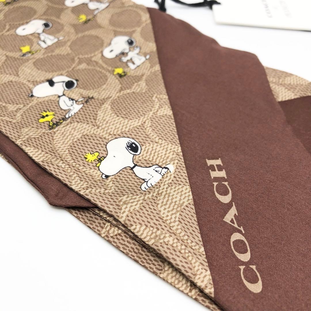 COACH ★大人気★ スヌーピー コラボ シルク スキニー スカーフ 新品