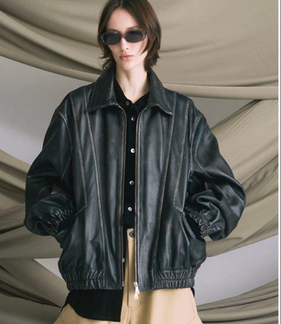 ジャケット・アウター Sheep Leather Single Collard Blouson