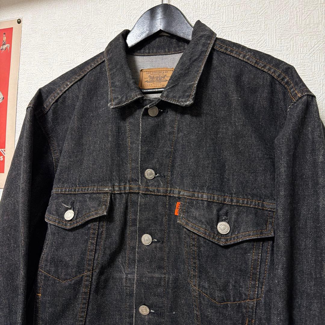 極上美品　80s 日本製　リーバイス　ブラックデニム　先染め　L ジャケット