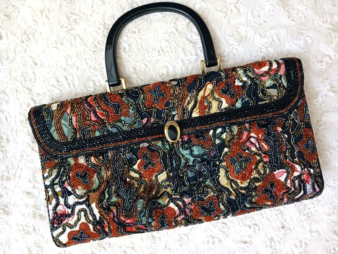 ビーズ刺繍フラットバッグパーティバッグ