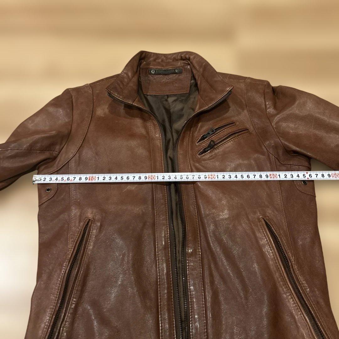 売切りセール！セーブルクラッチ　ブラウンレザー シングルライダースジャケット