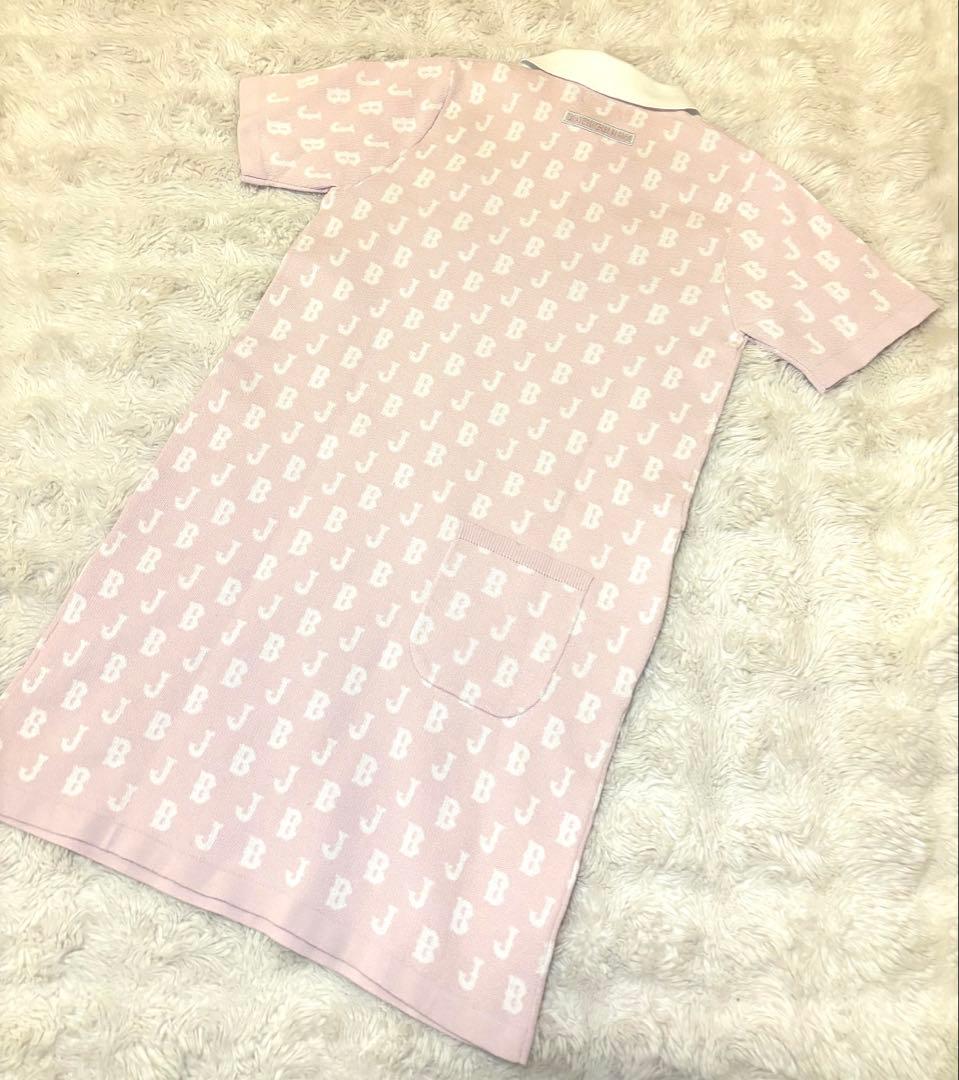 新品 ジャックバニー 半袖 ポロシャツワンピース ミニ ピンク ゴルフウェア 0