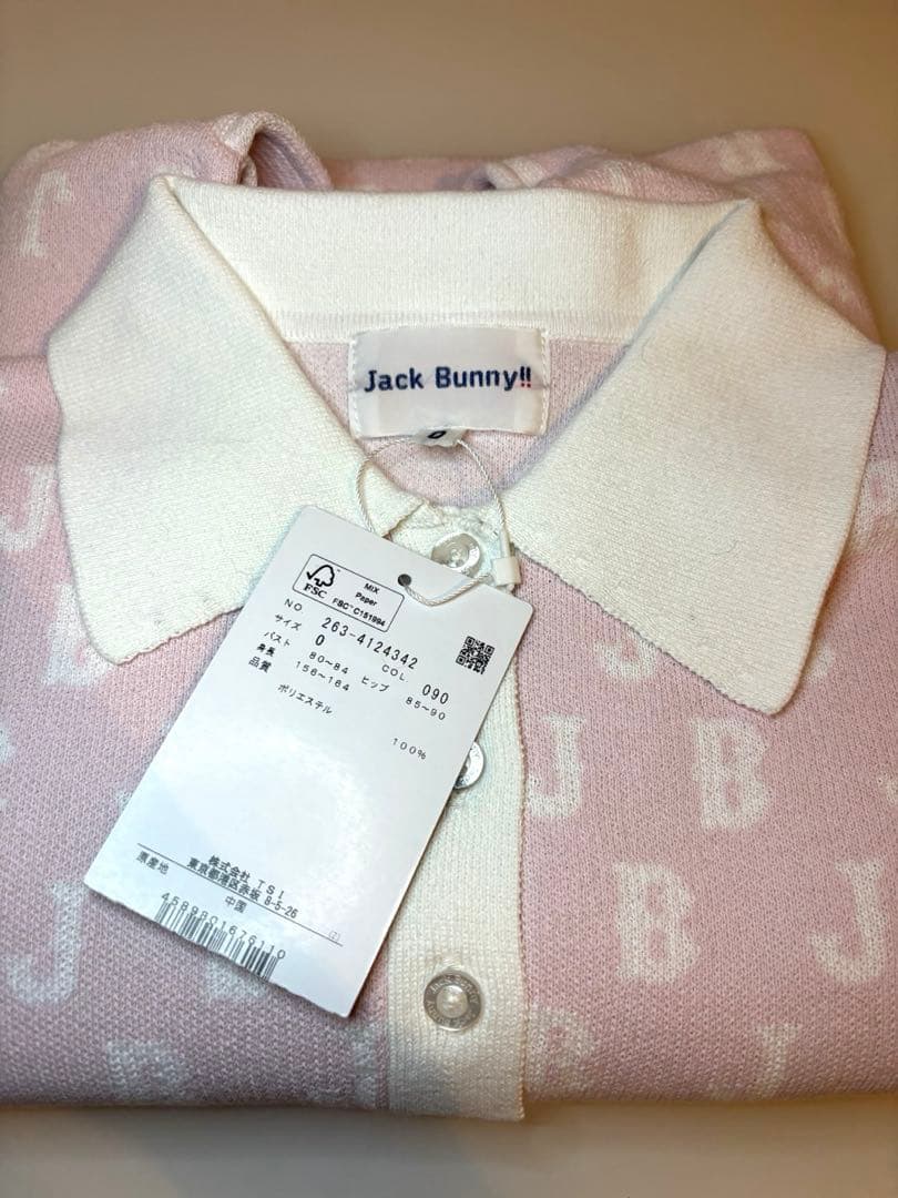 新品 ジャックバニー 半袖 ポロシャツワンピース ミニ ピンク ゴルフウェア 0