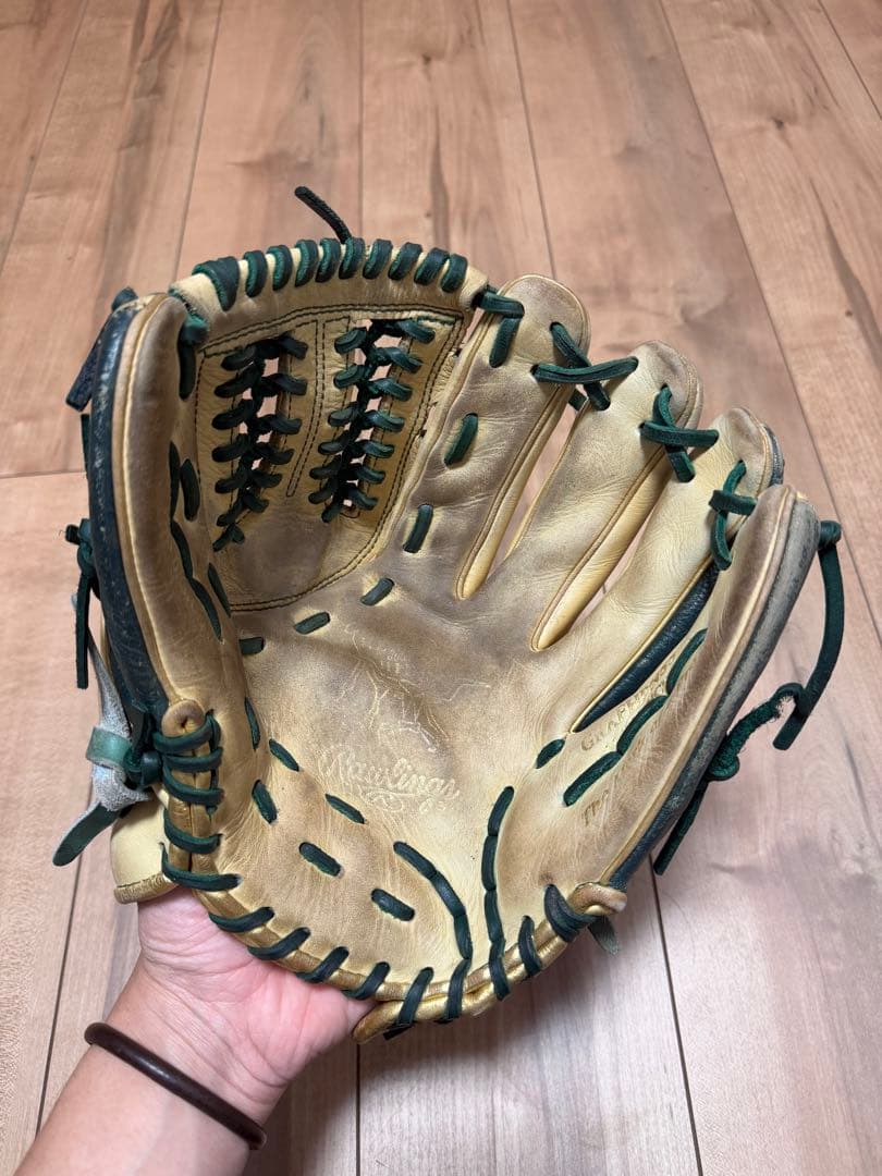 Rawlings 軟式グローブ 右手用 ベージュ/グリーン