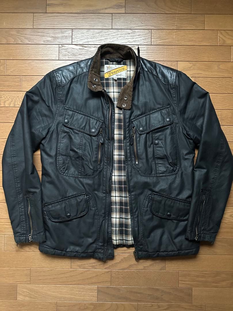 80年代SCHOTT PERFECTO バイ カータグ後期　オイルドジャケット