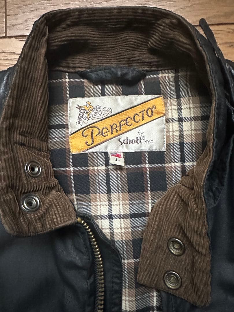 80年代SCHOTT PERFECTO バイ カータグ後期　オイルドジャケット