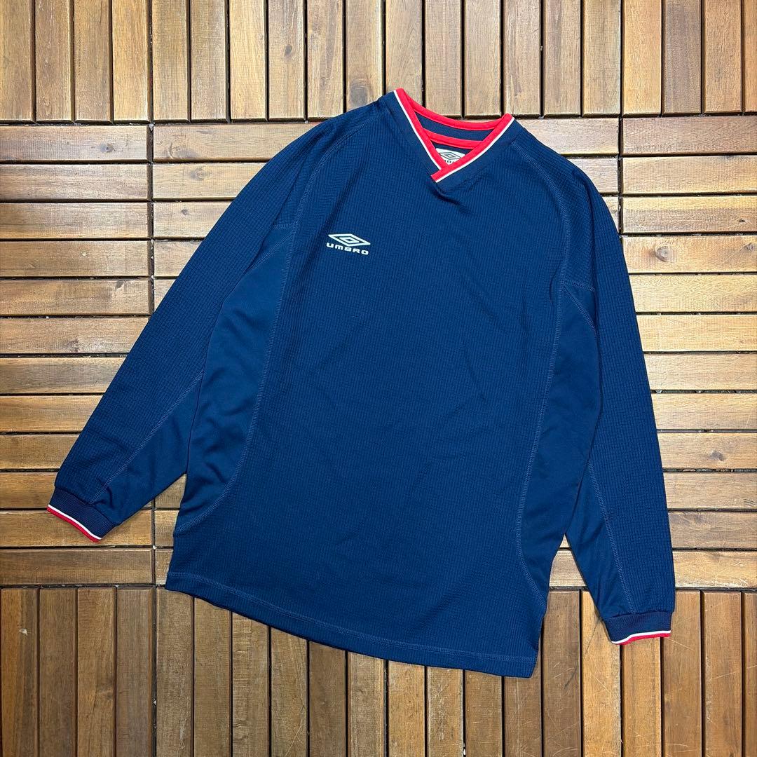 00s UMBRO アンブロ ワッフル サッカー Vネック ゲームシャツ ロンT