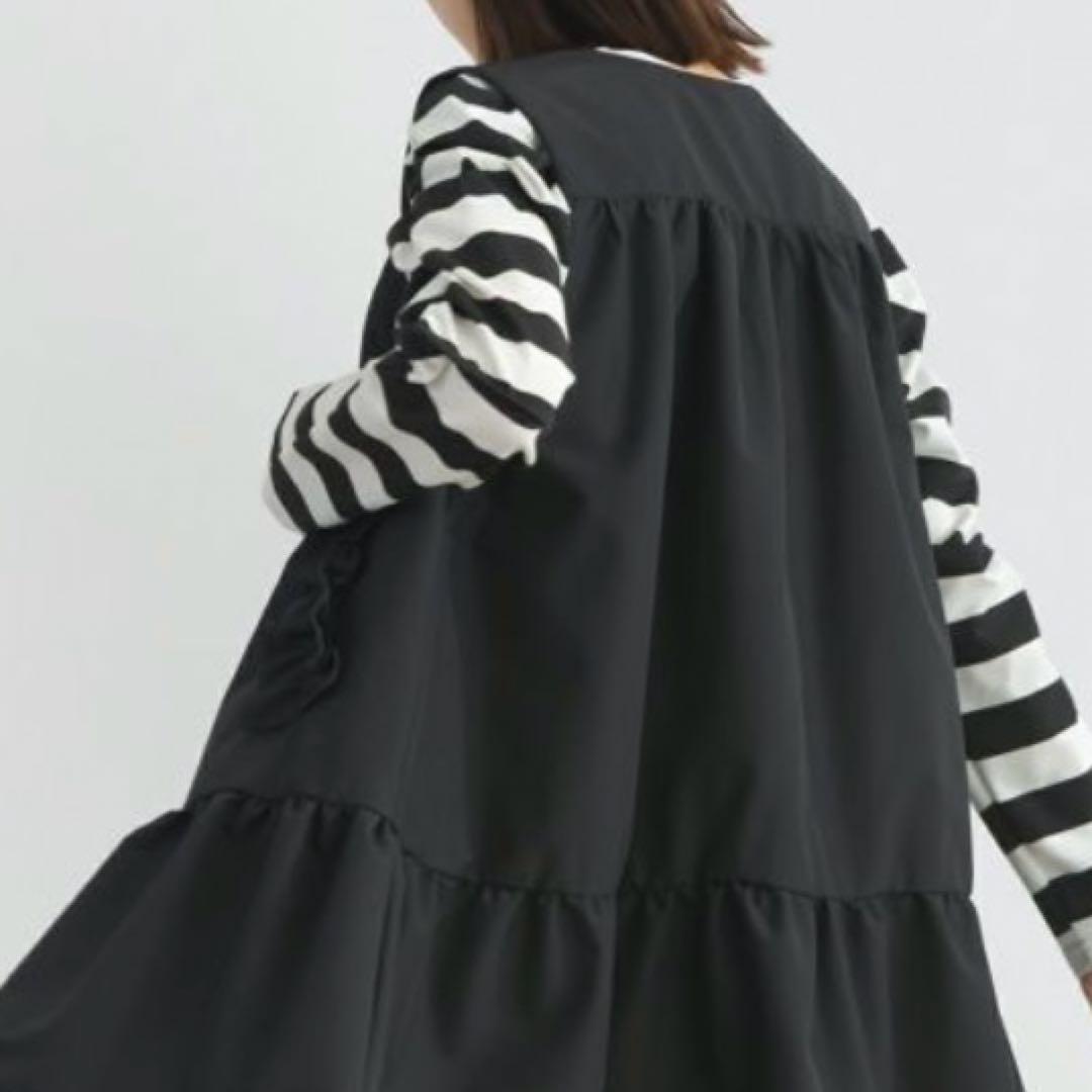 25ss 未使用に近い PICCIN ぺプラム パニエジレ フリルジレ ブラック