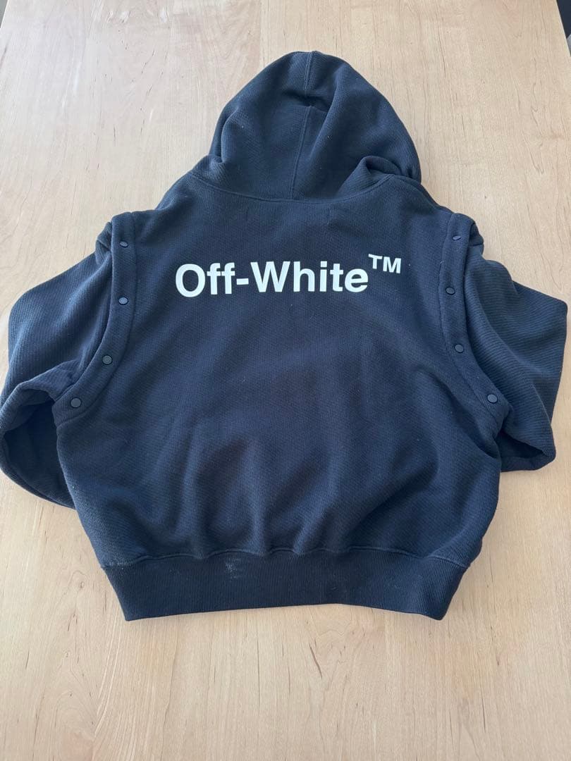 【美品】Off-White レディースパーカー Sサイズ オフホワイト 黒