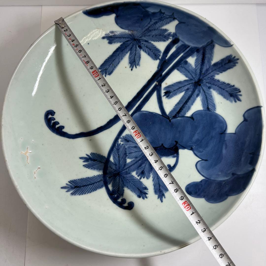 古伊万里　染付大皿　直径約34㎝　東Y7-1208①