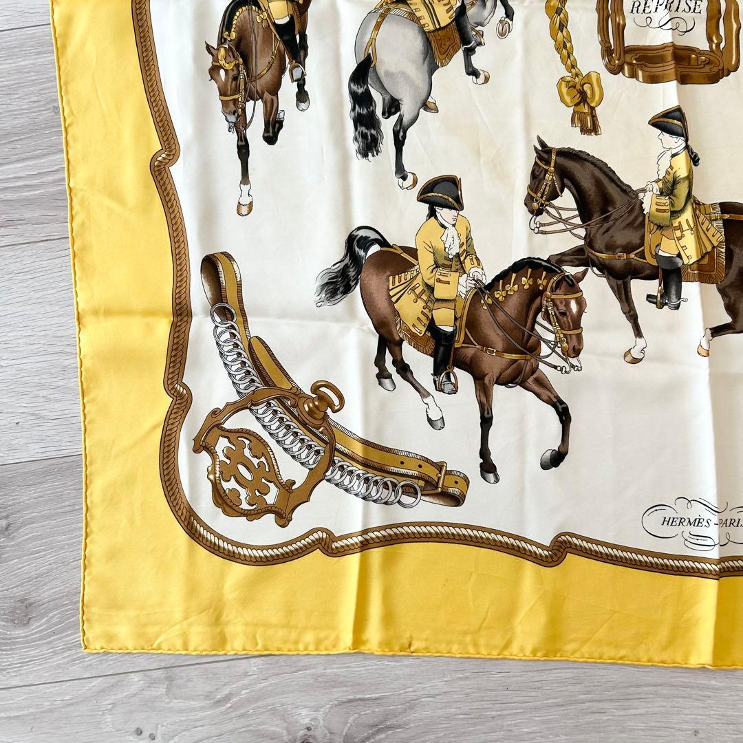 HERMÈS エルメス カレ90 REPRISE 馬と騎手のシルクスカーフ