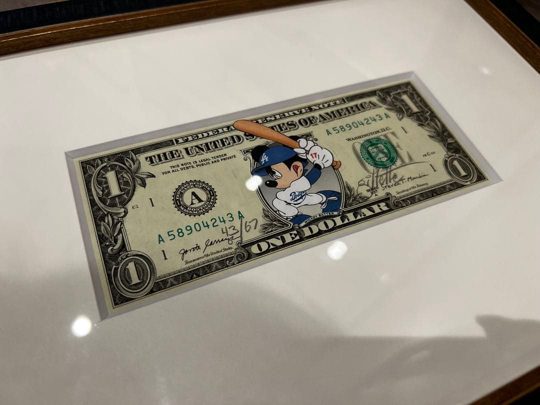 【新品 希少品】大谷翔平 × ミッキーマウス ドジャース ドル紙幣モチーフ