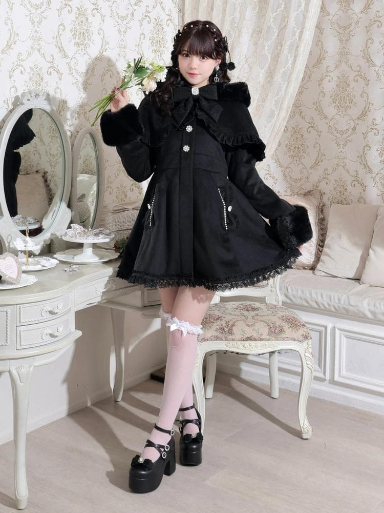 [NOEMIE]新品ケープフリルドーリーフレアコート
