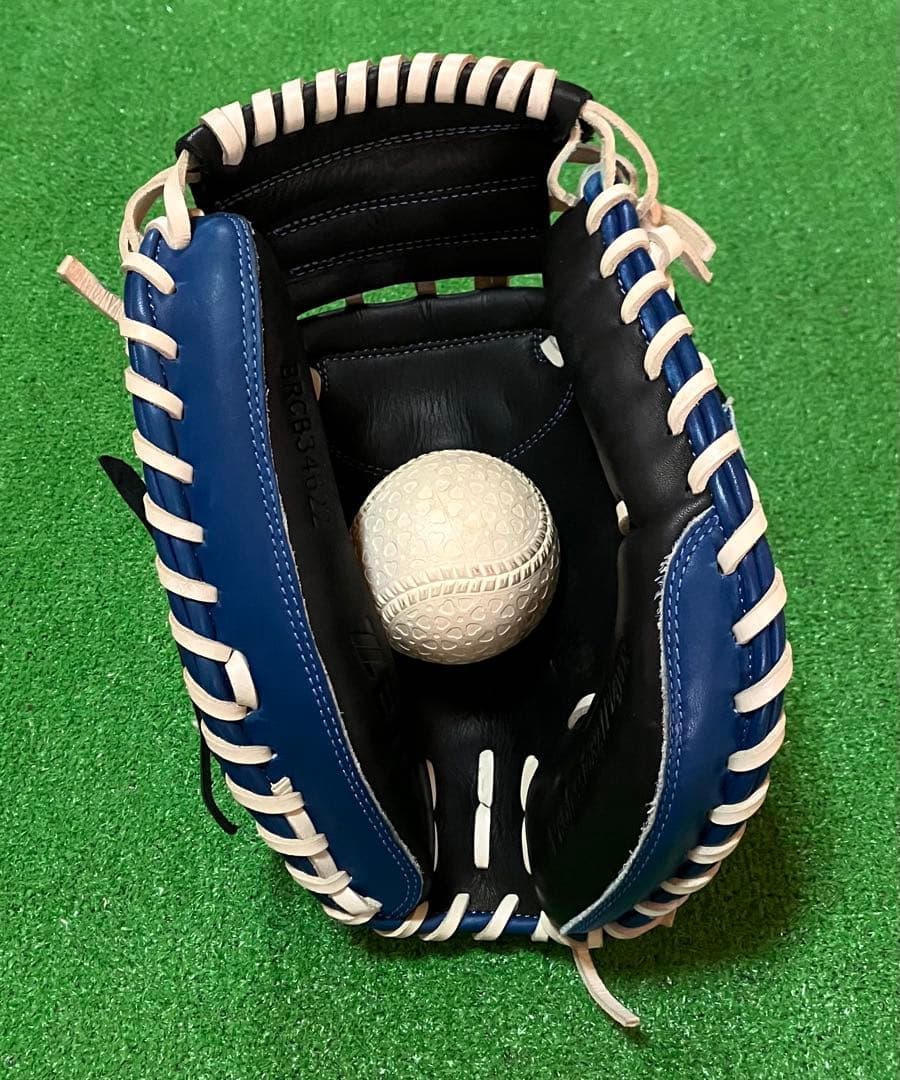一般軟式野球用 キャッチャーミット ZETT ゼット 青 黒 捕手 大人用 右投