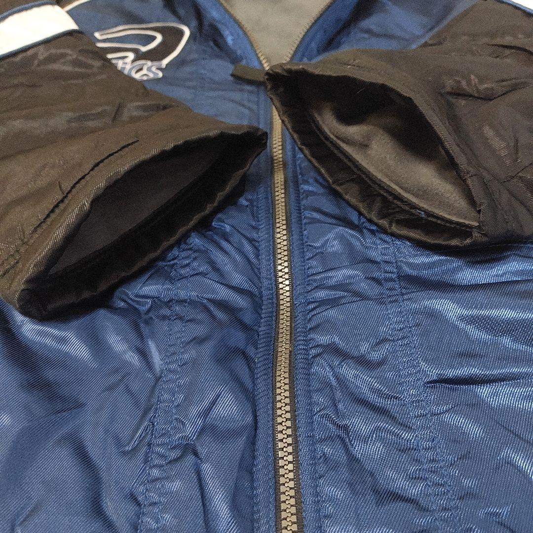 【美品】ASICS フード付き ベンチコート ネイビー フード取外し可 Lサイズ
