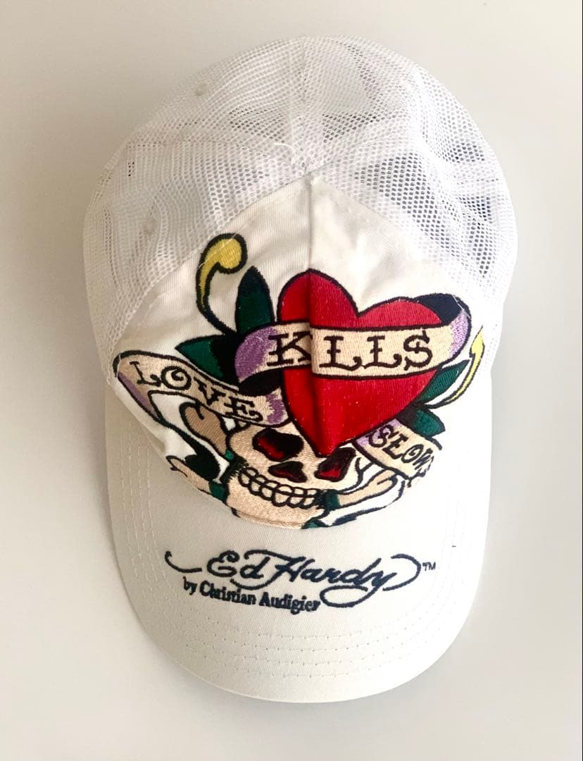 Ed Hardy スカル刺繍キャップ