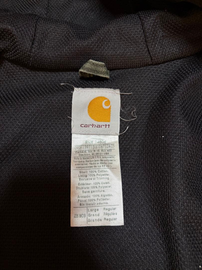 Carhartt アクティブジャケット モスグリーン　ナイスフェードペイント襤褸
