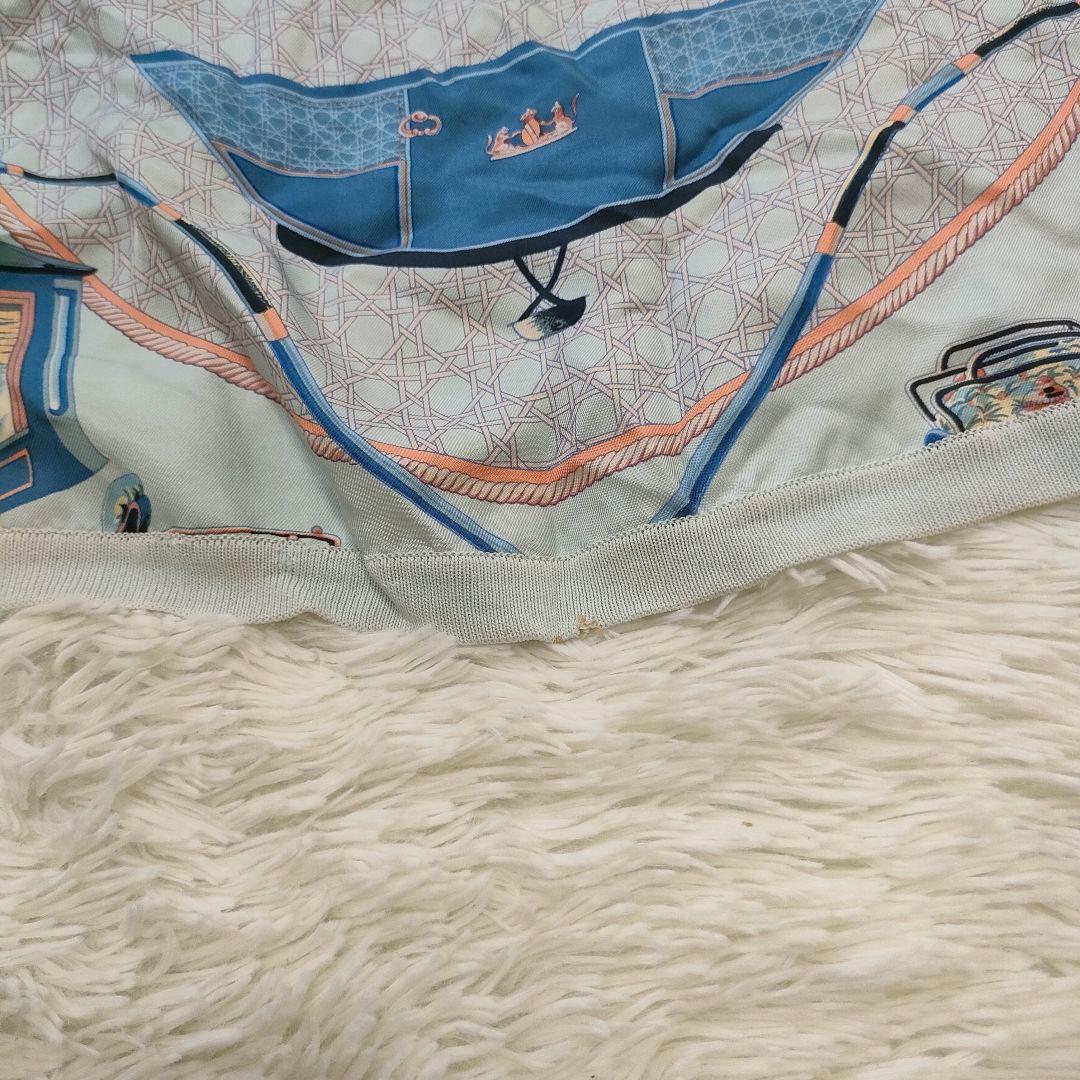 【希少】HERMES エルメス スカーフ柄 シルク100%ベスト マルジェラ期