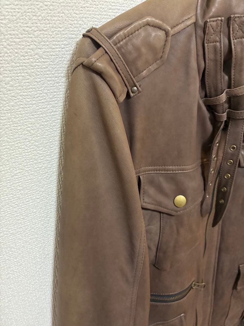【⭐︎】PPFM 羊革　ラムレザーライダースジャケット　Lサイズ