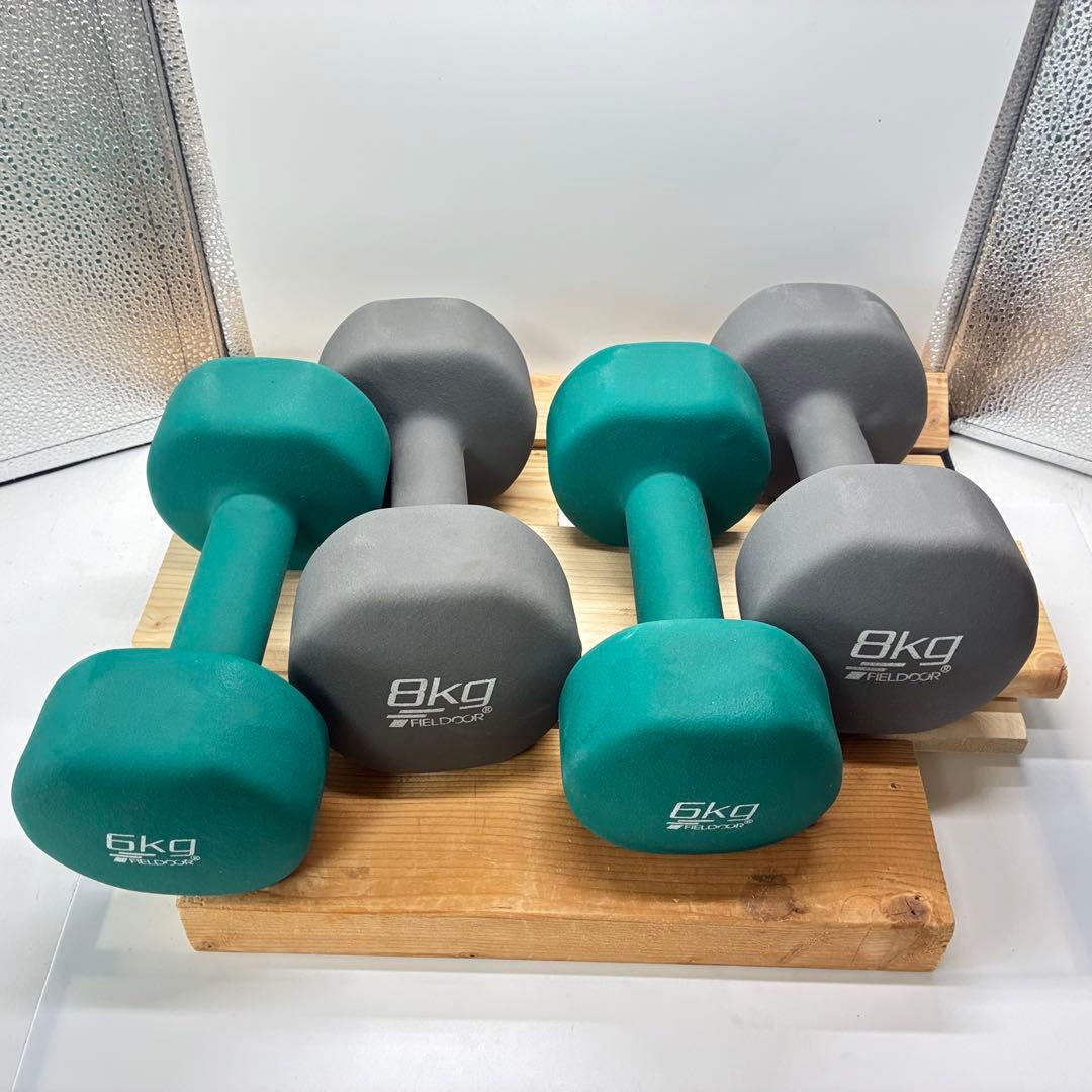 FIELDOOR 8kg 6kg ダンベル 2個セット