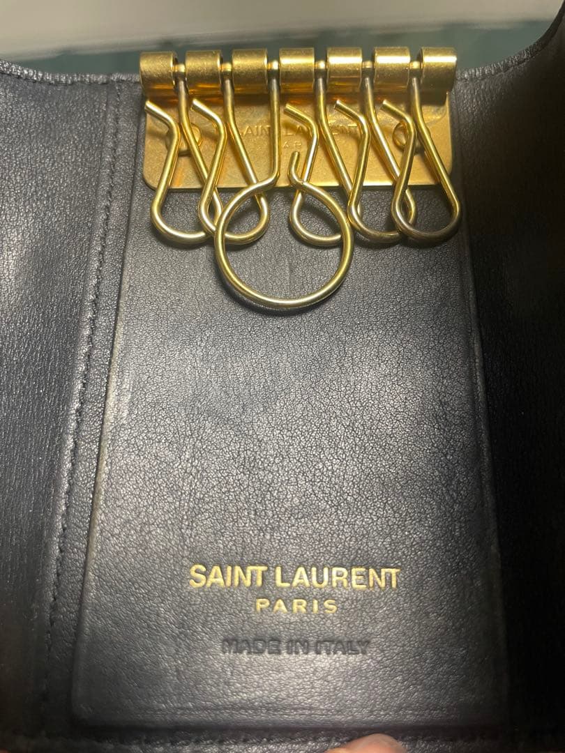 SAINT LAURENT ブラック レザー キーケース(箱あり)